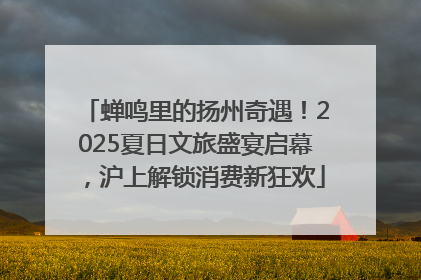 蝉鸣里的扬州奇遇！2025夏日文旅盛宴启幕，沪上解锁消费新狂欢